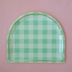 Oh It's Perfect TABLEWARE Gingham Arched Dinner Plates 8pk