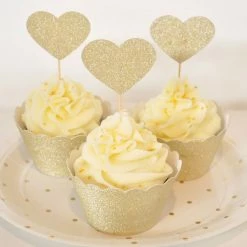 Illume Partyware Gold Glitter Cupcake Wrappers