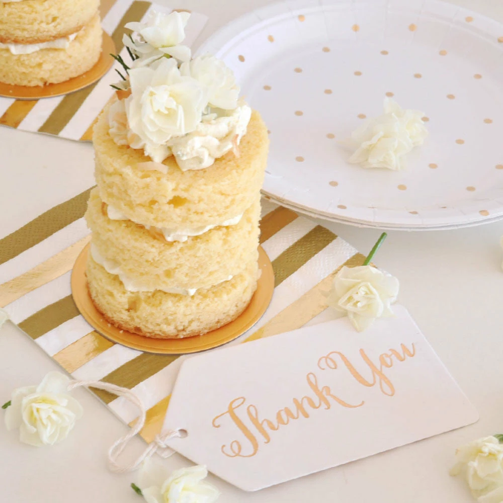 Illume Partyware Gold Spot + Stripe Beverage Napkins WEDDINGS