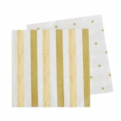 Illume Partyware Gold Spot + Stripe Beverage Napkins WEDDINGS