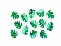 PartyDeco Confetti + Scatters Confetti - Metallic Green Monstera Leaves