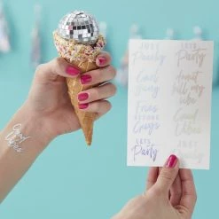 Ginger Ray Wedding Decorations Iridescent 'Good Vibes' Temporary Tattoos