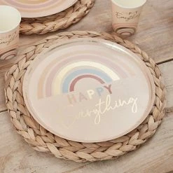 Favor Lane Happy Everything Natural Rainbow Plates