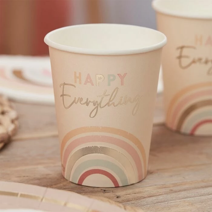 Favor Lane Happy Everything Natural Rainbow Cups 4 Favor Lane Happy Everything Natural Rainbow Cups