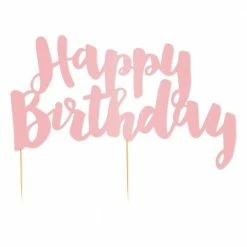 Illume Partyware Pink 'Happy Birthday' Cake Topper