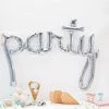 Favor Lane Silver Holographic Script 'party' Balloon Bridal Shower/Hens Party