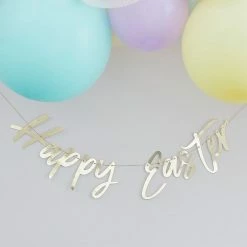 Ginger Ray Gold Foil Happy Easter Script Garland