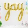 Favor Lane Foil Gold Script 'Yay' Balloon WEDDINGS