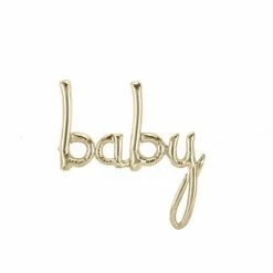 Favor Lane Foil Gold Script 'Baby ' Balloon