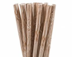 Favor Lane Paper Straws - Woodgrain