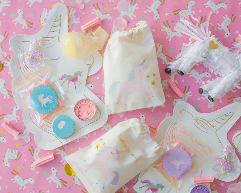 Favor Lane Calico Party Favour Bag - Unicorn Sparkle 7 Favor Lane Calico Party Favour Bag - Unicorn Sparkle