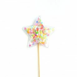 Favor Lane Confetti Filled PVC Cake Topper - Pastel Star