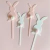 Favor Lane Cake Toppers Bunny Acrylic Cake Topper Set 1 Favor Lane Cake Toppers Bunny Acrylic Cake Topper Set