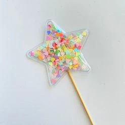 Favor Lane Confetti Filled PVC Cake Topper - Pastel Star