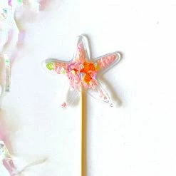 Favor Lane Cake Toppers Confetti Filled PVC Cake Topper - Pink Starfish