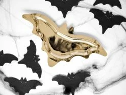 PartyDeco TABLEWARE Gold Foil Bat Plates
