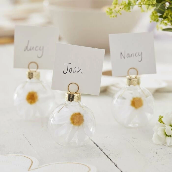 Ginger Ray Wedding Decorations Glass Daisy Bauble Name Card Holders - 6 Pack 3 Ginger Ray Wedding Decorations Glass Daisy Bauble Name Card Holders - 6 Pack