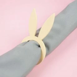 Favor Lane Wooden Bunny Ear Napkin Rings 4 Pack