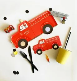 Meri Meri Party TABLEWARE Fire Truck Paper Plates 9 Meri Meri Party TABLEWARE Fire Truck Paper Plates