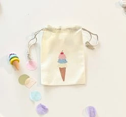 Favor Lane Calico Party Favour Bag - Sweet Icecream Favour/Party Bags