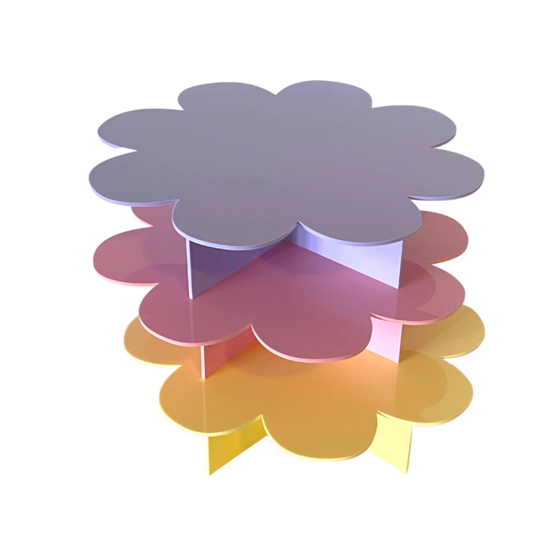 BarleyBoy Daisy Acrylic Cake Stand - Pastel Yellow Cake Stands 6 BarleyBoy Daisy Acrylic Cake Stand - Pastel Yellow Cake Stands