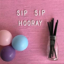 Favor Lane WEDDINGS Paper Straws - Black