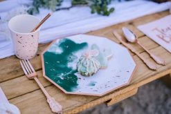 Harlow + Grey Manhattan - Emerald Green Watercolor Large Paper Plates