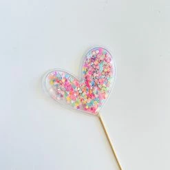 Favor Lane Confetti Filled PVC Cake Topper - Pastel Heart 7 Favor Lane Confetti Filled PVC Cake Topper - Pastel Heart