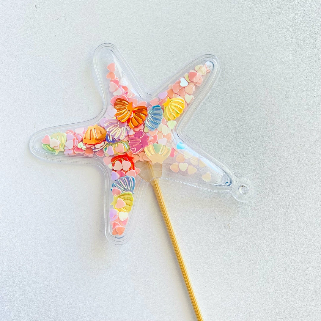 Favor Lane Cake Toppers Confetti Filled PVC Cake Topper - Pink Starfish 6 Favor Lane Cake Toppers Confetti Filled PVC Cake Topper - Pink Starfish