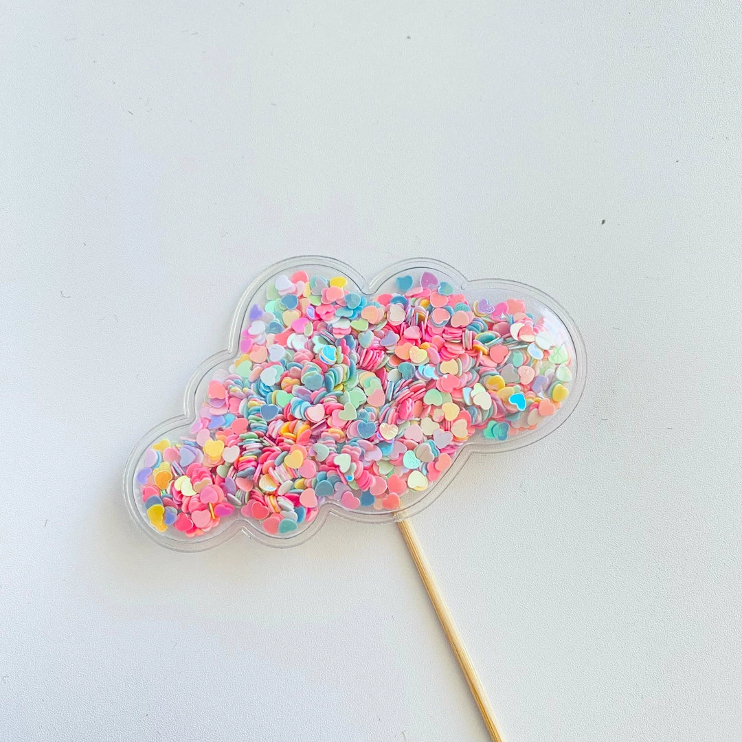 Favor Lane Cake Toppers Confetti Filled PVC Cake Topper - Pastel Cloud 5 Favor Lane Cake Toppers Confetti Filled PVC Cake Topper - Pastel Cloud