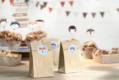 PartyDeco Woodland Party Mini Kraft Paper Bags With Stickers