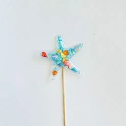 Favor Lane Cake Toppers Confetti Filled PVC Cake Topper - Blue Starfish