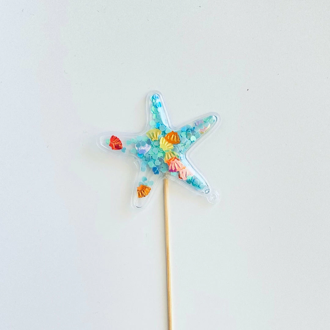 Favor Lane Cake Toppers Confetti Filled PVC Cake Topper - Blue Starfish 4 Favor Lane Cake Toppers Confetti Filled PVC Cake Topper - Blue Starfish