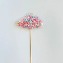 Favor Lane Cake Toppers Confetti Filled PVC Cake Topper - Pastel Cloud