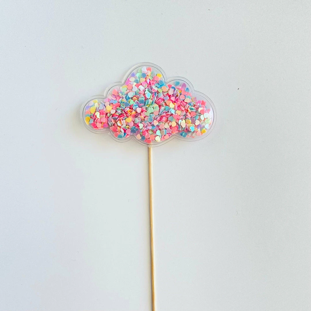 Favor Lane Cake Toppers Confetti Filled PVC Cake Topper - Pastel Cloud 4 Favor Lane Cake Toppers Confetti Filled PVC Cake Topper - Pastel Cloud