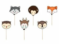 PartyDeco Woodland Party Cupcake Wrapper + Topper Set Baking Cups + Wrappers