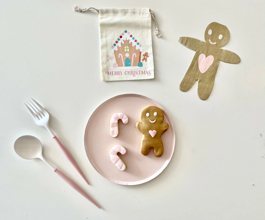 Favor Lane Favour/Party Bags Calico Party Favour Bag - Merry Christmas Gingerbread House 5 Favor Lane Favour/Party Bags Calico Party Favour Bag - Merry Christmas Gingerbread House