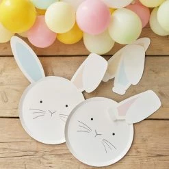 Ginger Ray Pastel Easter Bunny Paper Plates With Interchangeable Ears