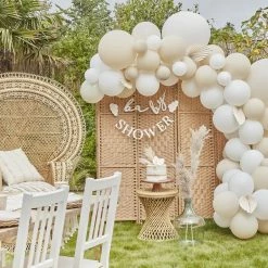 Ginger Ray Boho Nude & White Balloon Arch With Paper Fans WEDDINGS 7 Ginger Ray Boho Nude & White Balloon Arch With Paper Fans WEDDINGS