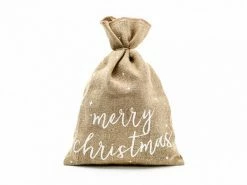 Favor Lane Favour/Party Bags Merry Christmas Jute Hessian Gift Sack