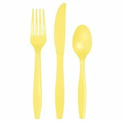Favor Lane Mimosa Yellow Plastic Cutlery 24Pk