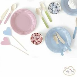 PartyDeco Pastel Love Wooden Cutlery 18pk