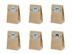 PartyDeco Woodland Party Mini Kraft Paper Bags With Stickers