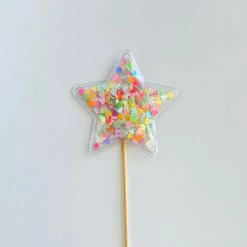 Favor Lane Confetti Filled PVC Cake Topper - Pastel Star