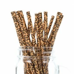 Favor Lane Paper Straws - Cheetah Print