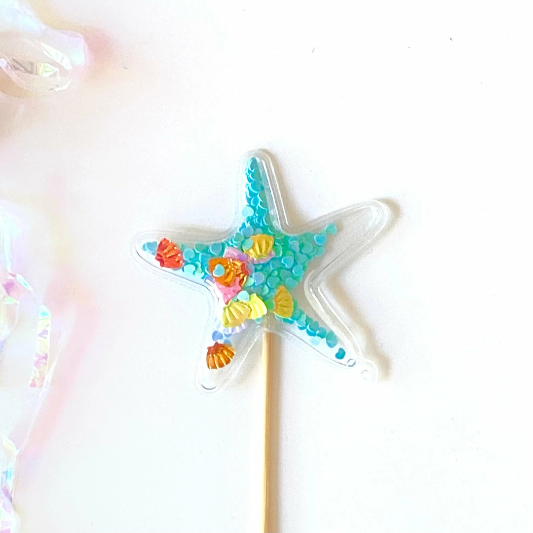 Favor Lane Cake Toppers Confetti Filled PVC Cake Topper - Blue Starfish 5 Favor Lane Cake Toppers Confetti Filled PVC Cake Topper - Blue Starfish