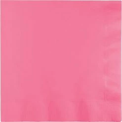 Favor Lane Napkins - Plain Solid Colour Candy Pink Paper Cocktail Napkins 50pk