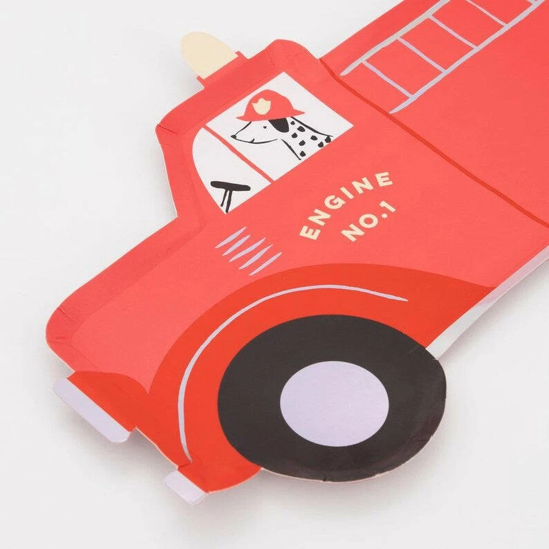 Meri Meri Party Napkins - Prints + Shapes Fire Truck Napkins 4 Meri Meri Party Napkins - Prints + Shapes Fire Truck Napkins
