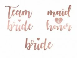 Ginger Ray Wedding Decorations Team Bride Temporary Tattoos - Rose Gold