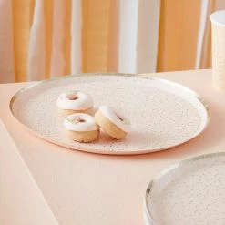 Ginger Ray Peach + Gold Paper Plates Wedding Tableware